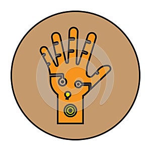 Cybernetic, cybernetics, hand icon