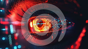 Cybernetic eye processing data with artificial intelligence vision