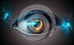 Cybernetic eye, wearable technology concept