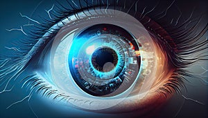 Cybernetic eye, wearable technology concept