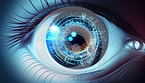 Cybernetic eye, wearable technology concept
