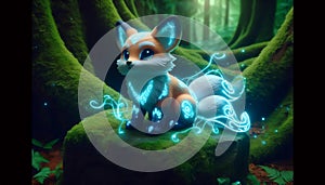 A cybernetic fox companion, Ai generated image
