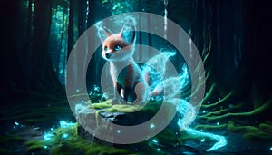 A cybernetic fox companion, Ai generated image