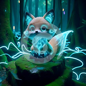 A cybernetic fox companion, Ai generated image