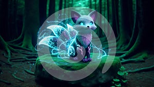 A cybernetic fox companion, Ai generated image
