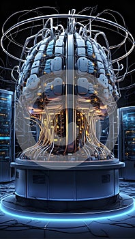 Cybernetic Fusion: A Biomechanical Dance of Power. AI generate