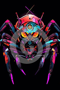 Cybernetic Spider - A Digital Creature. created by generative artificial intelligence