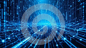 Cybernetic Streams: Flowing Binary Code in Digital Cyberspace