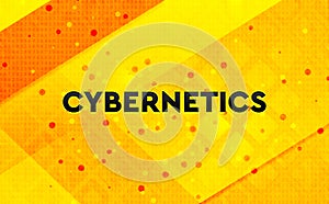 Cybernetics abstract digital banner yellow background