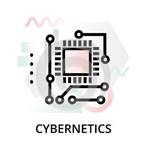 Cybernetics concept icon on abstract background