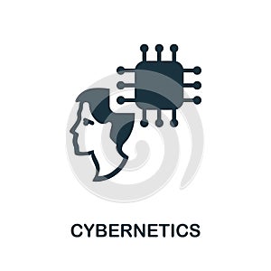 Cybernetics icon. Creative simple design from artificial intelligence icons collection. Filled cybernetics icon for infographics