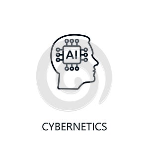 Cybernetics thin line icon. Creative simple design from artificial intelligence icons collection. Outline cybernetics