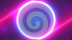 Cyberpunk abstract background. Neon banner template. Stock vector illustration