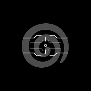 Cyberpunk aim, tech style square target, HUD sight