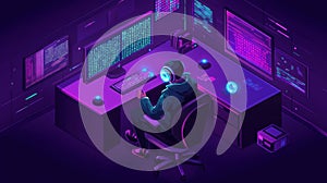 Cyberpunk Coder's Workstation