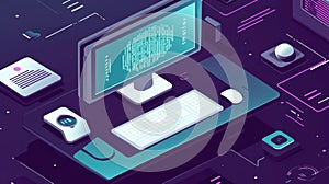 Cyberpunk Coding Workstation