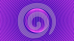 Cyberpunk futuristic background, purple-blue diverging glowing circles from the center of the futuristic ball diverging ripples