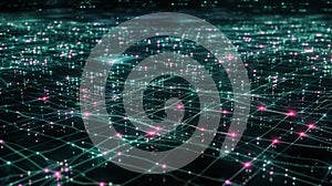 Cyberpunk Grid: Futuristic Network, Tech Background, Data Visualization, Sci-Fi Matrix