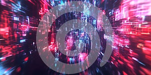 CyberpunkInspired Noise Texture with Glowing Elements for Futuristic Backgrounds Digital Art or SciFi Concepts photo