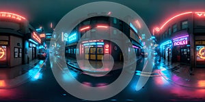 Cyberpunk Night City Tron Future 360 Panorama HDRI