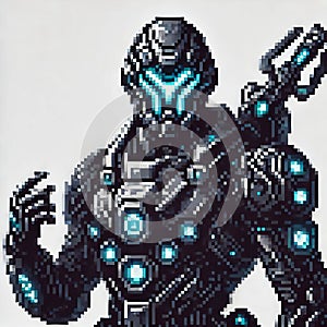 Cyberpunk Pixel Soldier