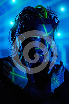 Cyberpunk soldier portrait