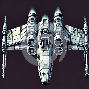 Cyberpunk Space Combat Ship