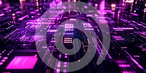 CyberpunkStyle Digital Grid in Vibrant Colors for Futuristic Interfaces SciFi UI or HighTech Design Concepts photo