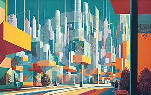 Futuristic modern cyberpunk design, stunning Lavish cityscape. generative ai photo