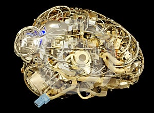 A cyberpunk type robotic brain