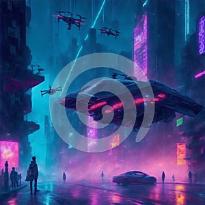 Cyberpunk Urban Abstract Future Wallpaper
