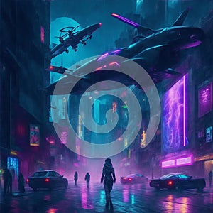 Cyberpunk Urban Abstract Future Wallpaper