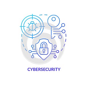 Cybersecurity blue gradient concept icon