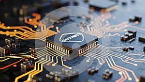 Cybersecurity Chip: Digital Security Concept