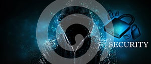 Cyber security, computer hacker with hoodie