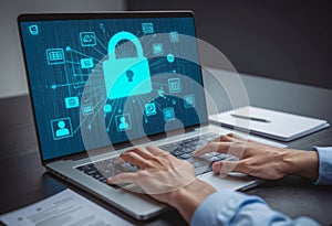 Cybersecurity Concept on Computer