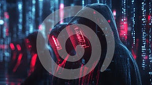 Cybersecurity Concept: Digital Hacking and Internet Crime Illustration