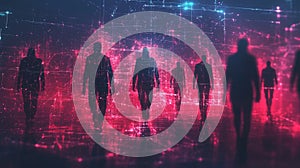 Cybersecurity Concept: Digital Hacking and Internet Crime Illustration