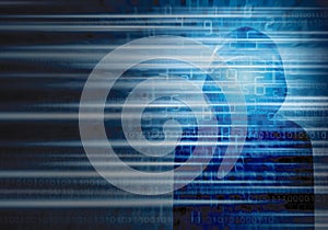 Cybersecurity concept of Hacker computer