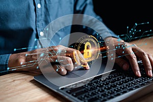 Cybersecurity concept identity theft, Database hacks, internet cyber crime. hacker attack, Hacking and stealing data. damage the