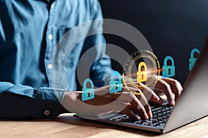 Cybersecurity concept identity theft, Database hacks, internet cyber crime. hacker attack, Hacking and stealing data. damage the