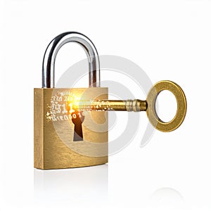 Cybersecurity Concept - Key Unlocks Digital Lock