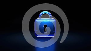 Cybersecurity concept showing a secure digital network and encrypted data.