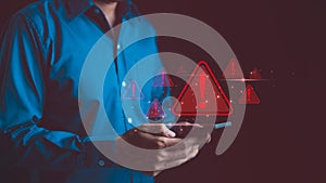 Cybersecurity concept. User privacy security encryption, Secure internet access Future technology and cybernetics, illegal