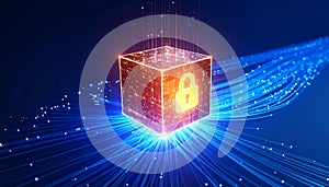 Cybersecurity Data Block with Digital Lock
