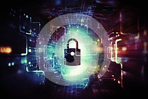 Cybersecurity and Data Protection abstract technology backgrounds - Ai Generated