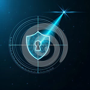 Cybersecurity and Data Protection Concept with Digital Shield