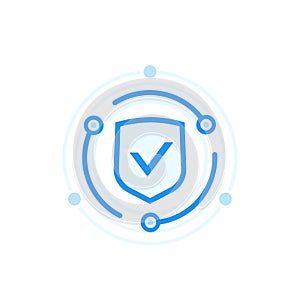 Cybersecurity and data protection vector icon