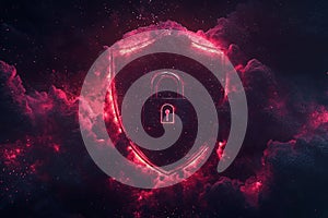 Cybersecurity, data protection, and cyberattack concepts on a blue background. Database security software. Online