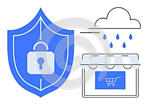 Cybersecurity and Data Protection for E-Commerce and Cloud Computing Concept